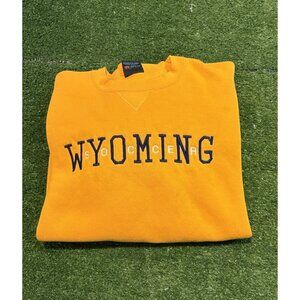 Vintage Wyoming Cowboys sweatshirt mens large yellow soccer crewneck 90s W